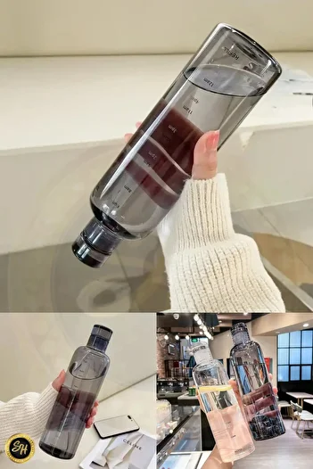 Snow Homs 500ml Healthy Glass Water Bottle - Motivated, Leak-Proof Flask and Borosilicate Glass Blackened