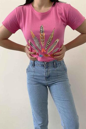 İstangül Butik Μπλουζάκι Indian Crew Neck Design