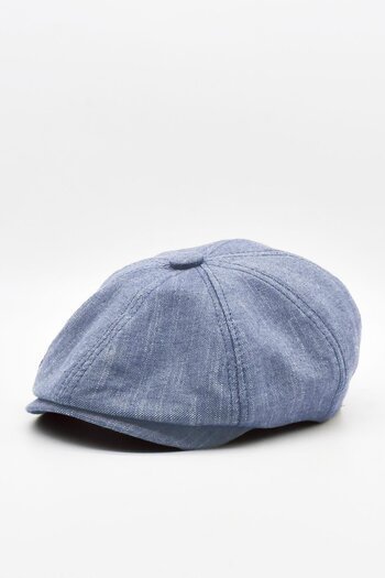Külah Men's English Cap - 8 Pieces Cotton Newboy, Light Blue Hat