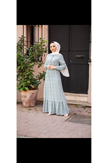 moda periy Women's Summer Cotton Viscose Polka Dot Hijab Dress