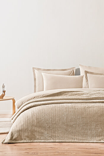 Puffy Trinity Wellsoft Double Blanket - Sand Beige
