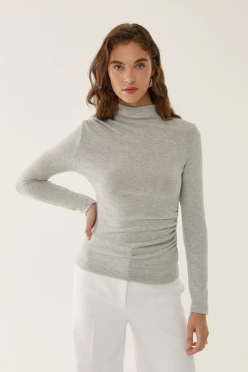 Hiccup Flounced Drape Blouse