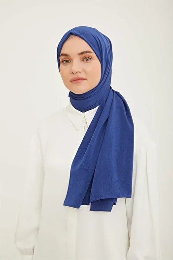 Armine Trend Blue Crinkle Shawl-05