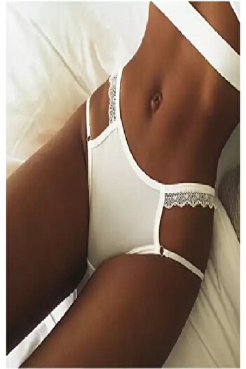 SiaLess Lingerie Γυναικεία Λευκά Φανταχτερά Σλιπ Σέξι Φανταχτερά Σλιπ