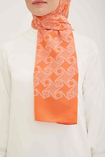 Armine Trend Acacia Shawl Orange Patterned 4-22039
