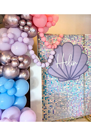 Çemrek Süs Parti Elsa Concept Pink Lilac Blue Balloon Chain Set of 100