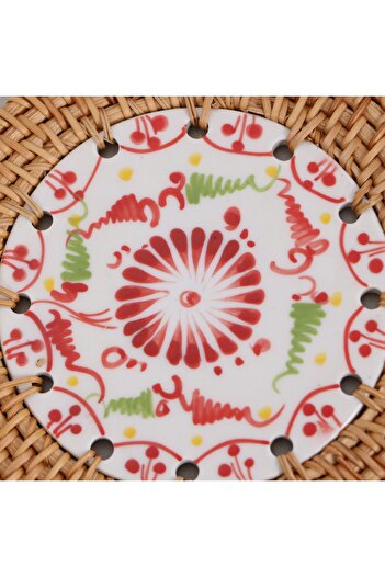 Mylamp Rattan Framed 14 Cm. Trivet & Table or Wall Decor