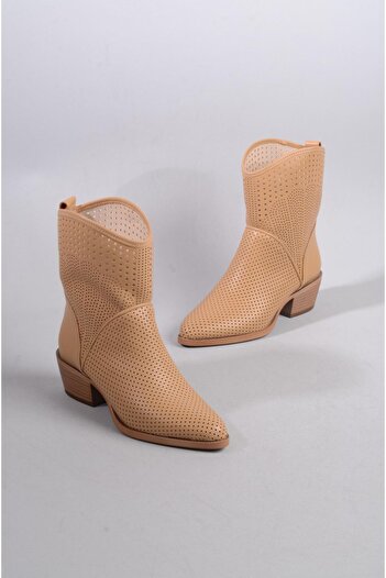 SEÇ KUNDURA Seç 8590 - Γνήσιες δερμάτινες καραμέλες Western Summer Boots (Ύψος τακουνιού: 5cm)