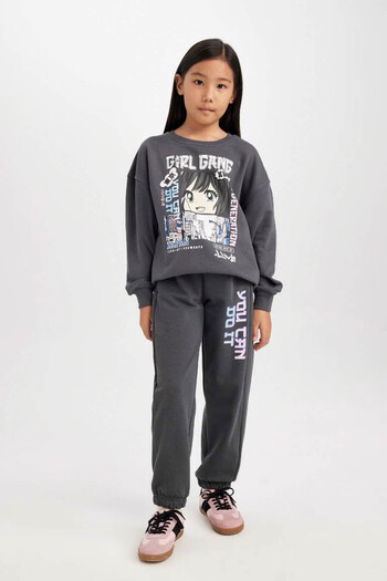 DeFacto Girl's Anthracite Sweatpants - D0739A8/Ar58