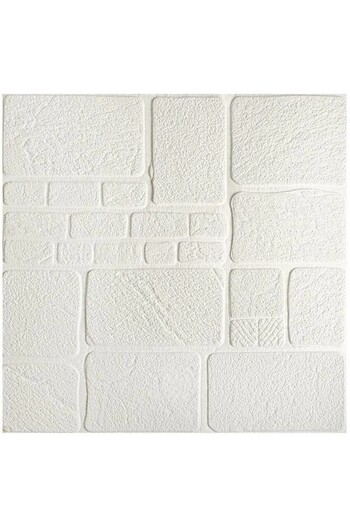 UKAB 70x70 cm Kendinden Yapışkanlı Dağınık Taş Desen Esnek Köpük Duvar Paneli  (1 Adet 0,49m²)