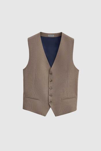 Twn Navy BlueSlimFit ViscoseMonoCollar Suit - Dobby Combination