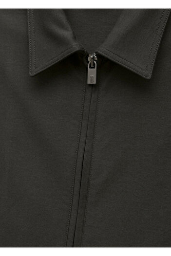 Boris Becker Khaki Color Shirt Collar Sweat Jacket