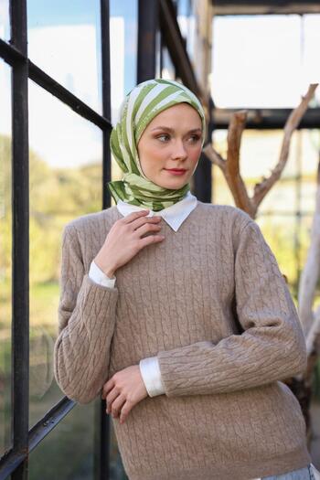 İpekhan Μαλακό κασκόλ Amanda Pattern Dark Green 1170-03