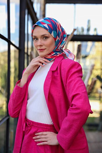 İpekhan Triano Pattern Soft Scarf Cherry Red 1171-06