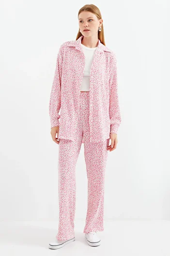 Bigdart Pink Knitted 5858 Double Set