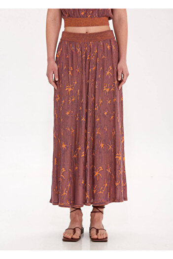 Knitss Palm Patterned Knitwear Skirt