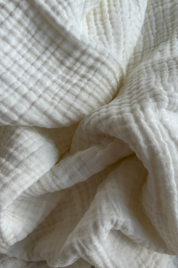 Doray Organic White Color Organic Four Layer Cotton Muslin Baby Blanket