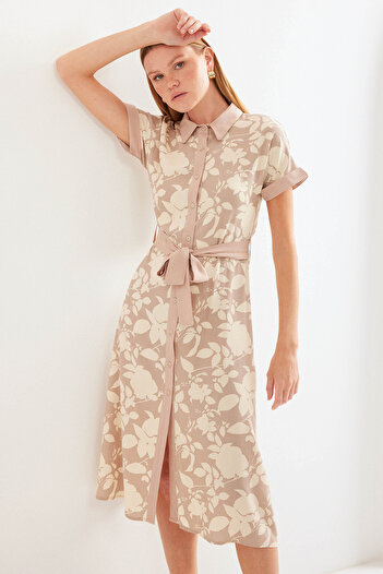 Bigdart Model 2455 Rochie camasa bej cu model