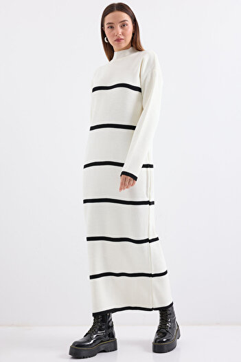Bigdart 15890 Long Knitwear Dress - White