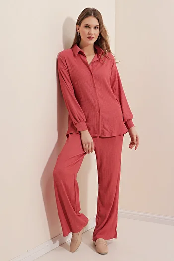 Bigdart 5858 Knitted Double Set - Dusty Rose