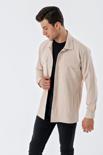 Bigdart 20193 Oversize ανδρικό πουκάμισο - κρέμα