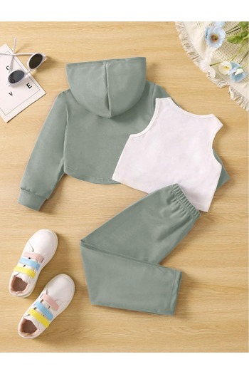 Keywest Children's Brooklyn Printed 3-Piece Sweatshirt Crop Sweatpants Set