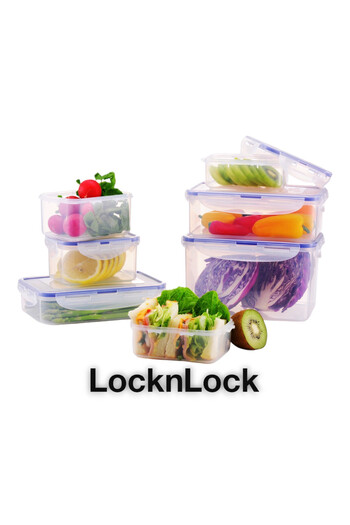 locknlock علبة تخزين طعام مستطيلة محكمة الغلق سعة 350 مل