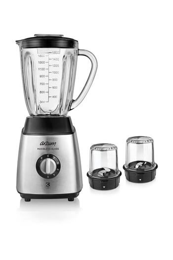 Arzum Maxiblend Glass Jug Blender 600W Stainless Steel - Ar1056