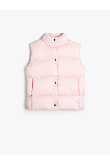 Koton Puffer Vest Stand Collar Zippered Pocket