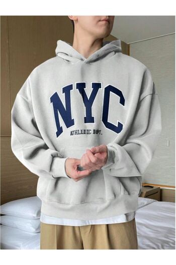 MOONBULL Ανδρικό φούτερ NYC με στάμπα Kangaroo Pocket Oversize με κουκούλα