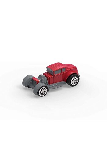Driven Set of 4 Pull and Drop Cars - Blue, Red, Purple, Yellow