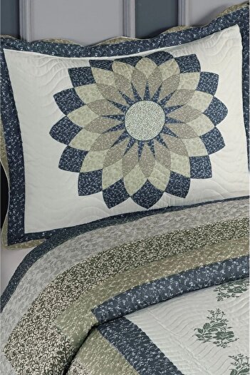 Örtüm Double Microfiber Quilted Bedspread (Gloria Brown)