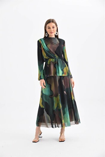 FTZ WOMEN Γυναικείο Lycra Tulle Suit Green 30419