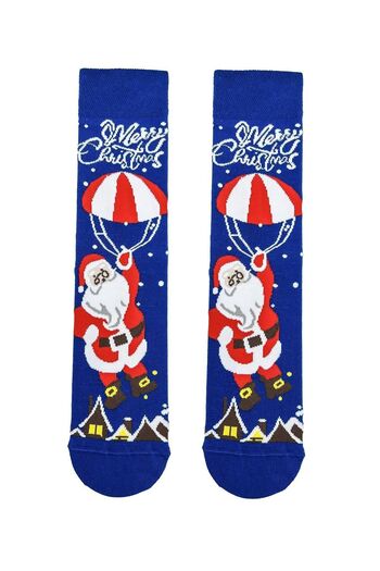 CARNAVAL SOCKS Μπλε - Καλά Χριστούγεννα Γραπτή Πρωτοχρονιάτικη Κάλτσα