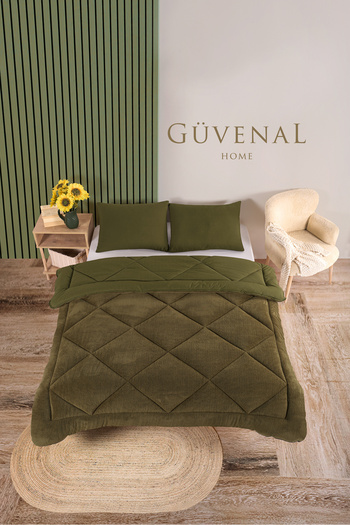 Güvenal Elite Wellsoft Double Sided Luxury Quilt Set - King Size Sleeping Set with Pillowcase
