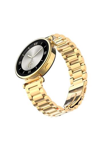 AktarMobile Huawei Watch GT 5 41 mm (18 mm) Uyumlu Metal Baklalı Kordon Paslanmaz Çelik Kayış Premium