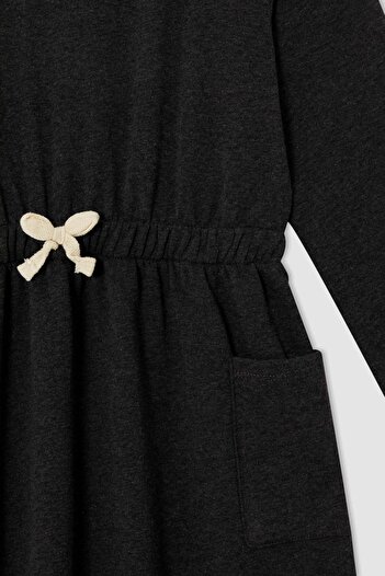 DeFacto Kız Çocuk Bisiklet Yaka Uzun Kollu Sweat Elbise