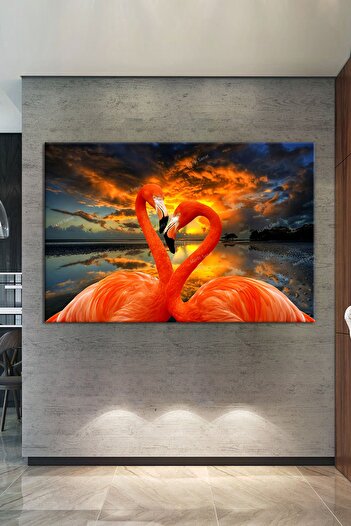 Morfil Sanat Atölyesi Swans and Love Decorative Canvas Painting