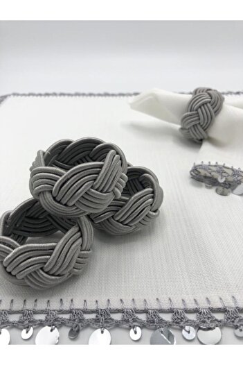 KATMERTEKS Smoke Colored 10-Piece Straw Model Napkin Ring Set