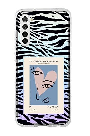 mooodcase Xiaomi Redmi Note 8 Compatible Picasso the Ladies of Avignon Patterned Premium Transparent Silicone Case