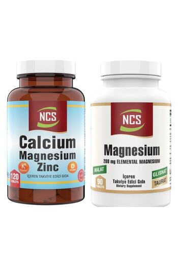 NCS Magnesium Elemental 90 Tablets Calcium Magnesium Zinc Vitamin D & K 120 Tablets