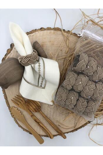 KATMERTEKS Wicker Model 10 Pieces Mink Napkin Ring Ring