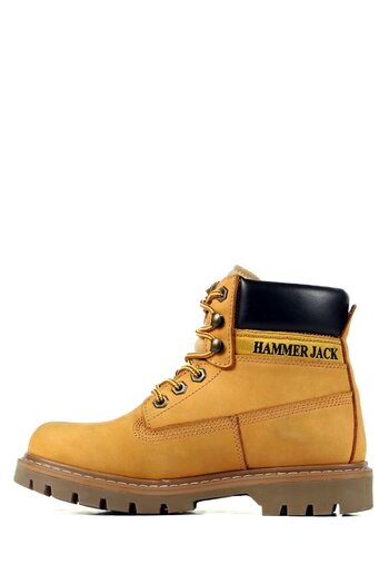 Hammer Jack Merdane Boot Hakiki Deri Cat Sarı Crazy Outdoor Kadın Bot