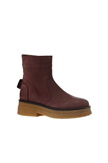 Bueno Shoes Bordo Koyu Nubuk Kadın Düz Bot 01wv0202