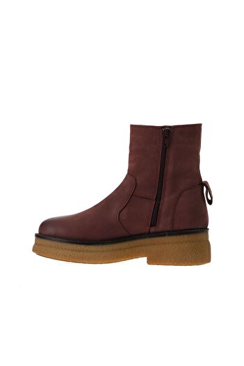 Bueno Shoes Bordo Koyu Nubuk Kadın Düz Bot 01wv0202