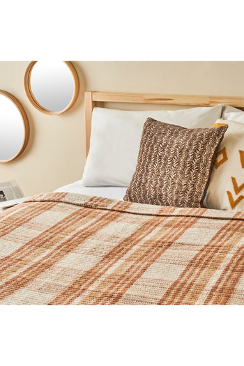 Bella Maison Noah Cotton Single Scottish Blanket Brown (150X200 cm)
