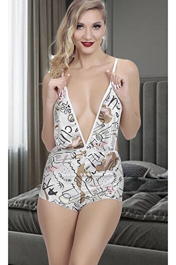 SiaLess Lingerie Φανταχτερό νυχτερινό φόρεμα Λευκό σέξι γυναικείο φανταχτερό νυχτικό