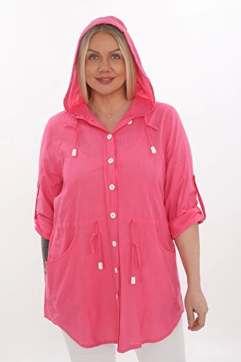 Lady Majestic Εποχιακό μπουφάν Cotton Plus Size με κουκούλα