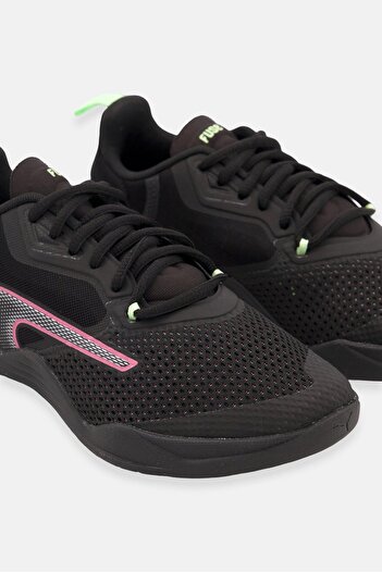 Puma Women Fuse Lace Up Running Shoes, Black
