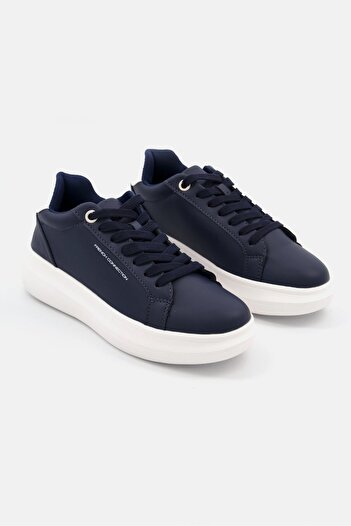 French Connection Women Lace Up Classic Casual Shoes, Navy Blue